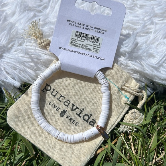 Pura Vida White Pastel Disc Stretch Bracelet NEW! - Picture 6 of 10